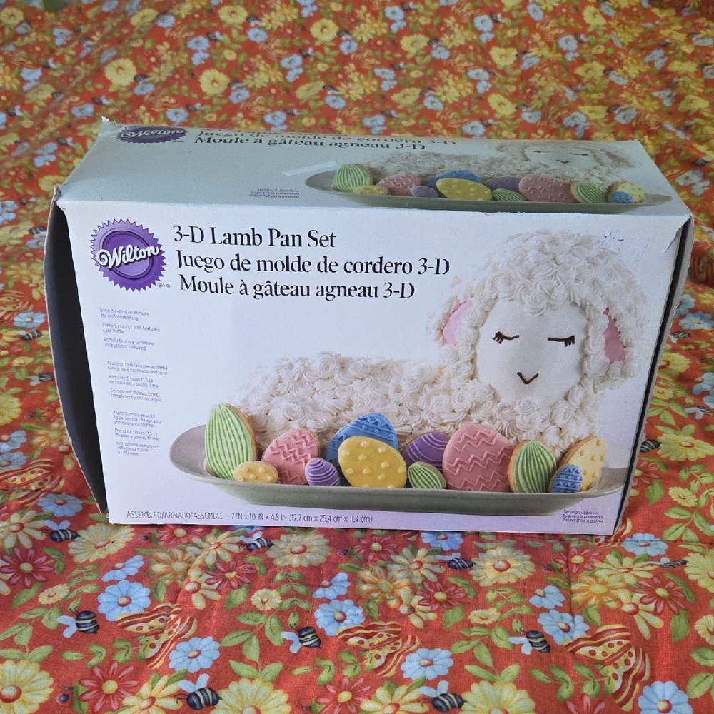 Wilton White Lamb Cake with Pastel Easter Eggs